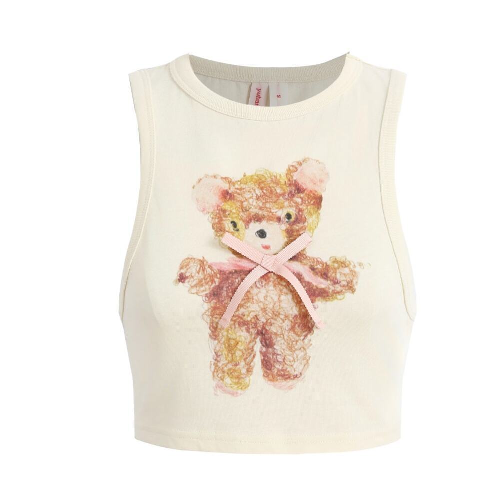 Yuhan Wang Teddy Bear Tank Top L  Balletcore, Romantic Coquette Girlie
